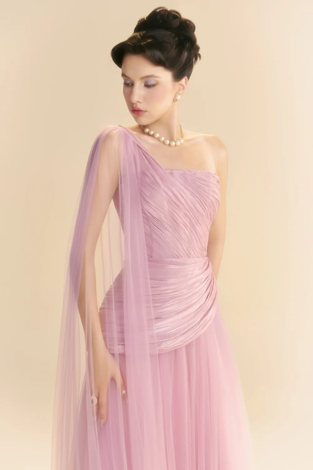 Lyssandra One Shoulder Draped Maxi Dress