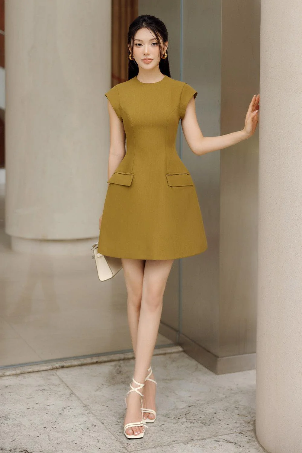 Little Princess A-line Round Neck Synthetic Mini Dress