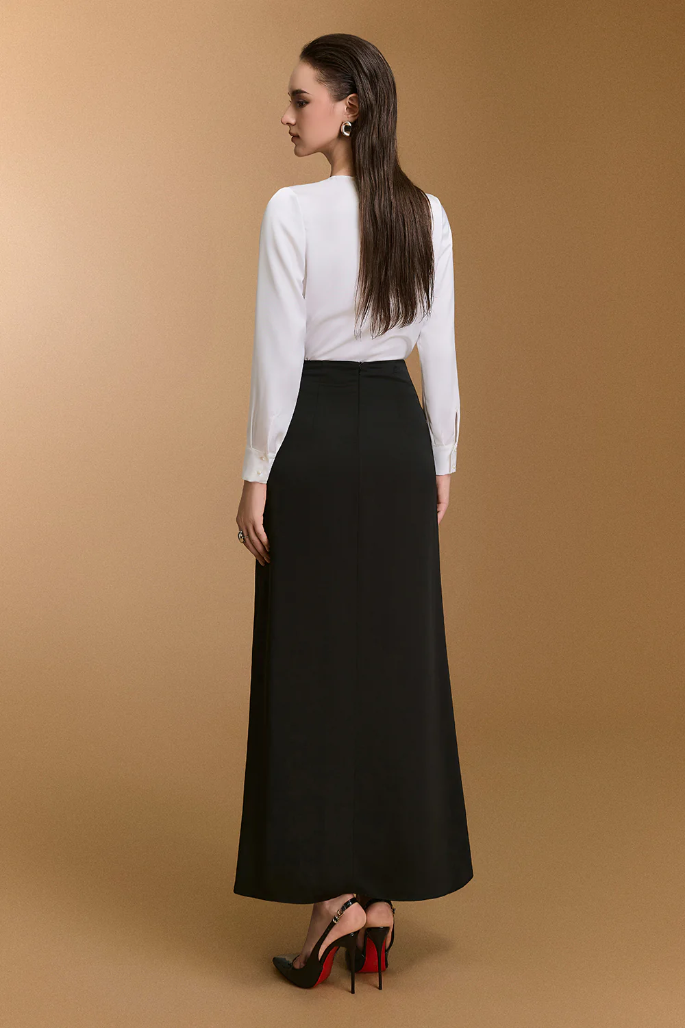 Paxton A-line Synthetic Silk Skirt