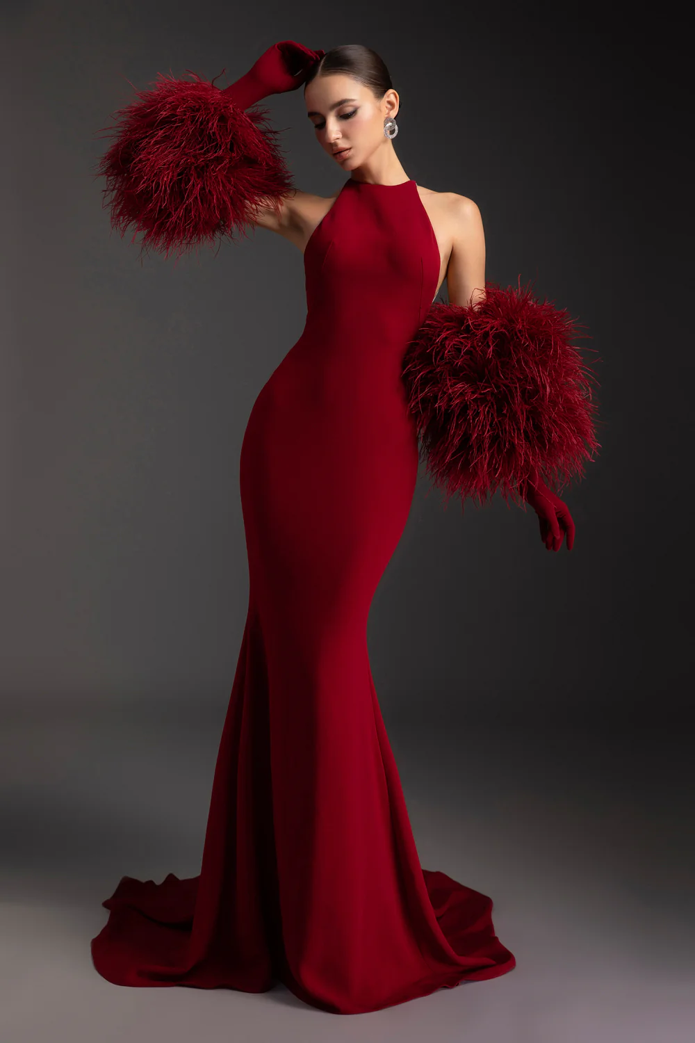 Rose Mermaid Draped Maxi Dress