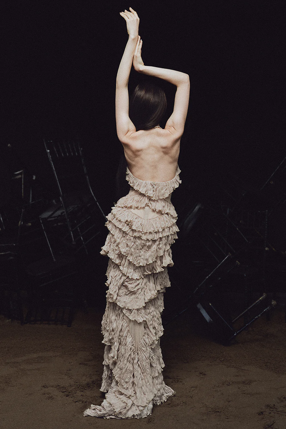 Cassandra Mermaid Ruffle Maxi Dress