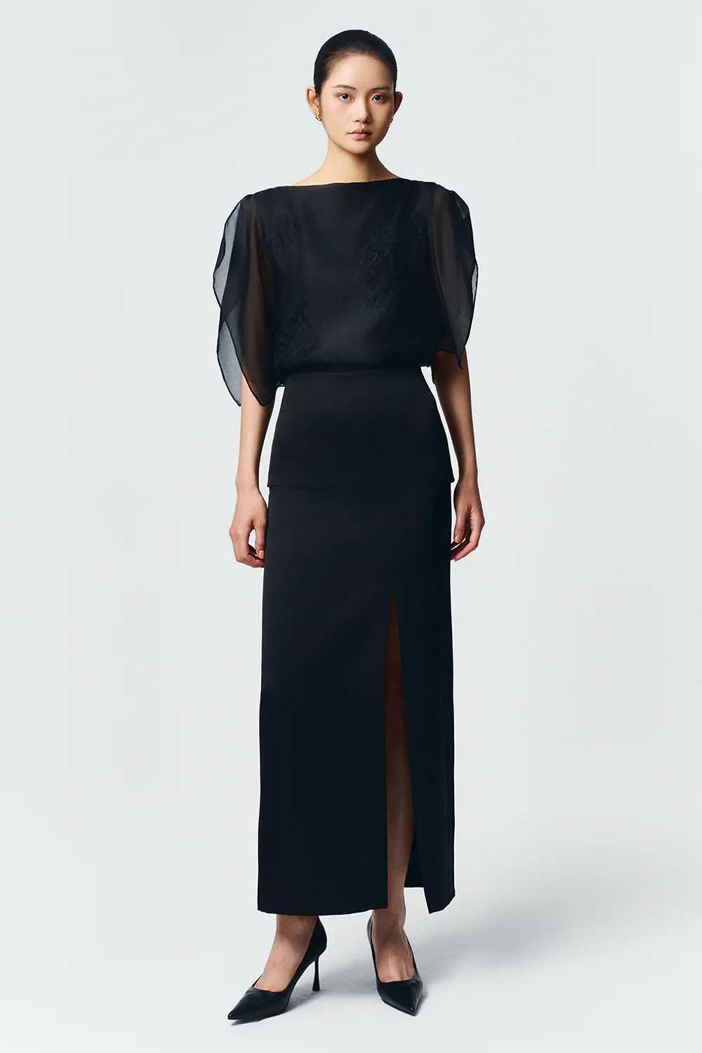 Seren Pencil Taffeta Skirt