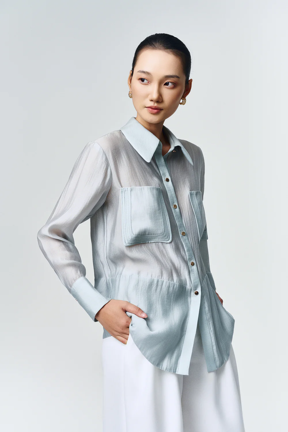 Liora Collared Chiffon Shirt