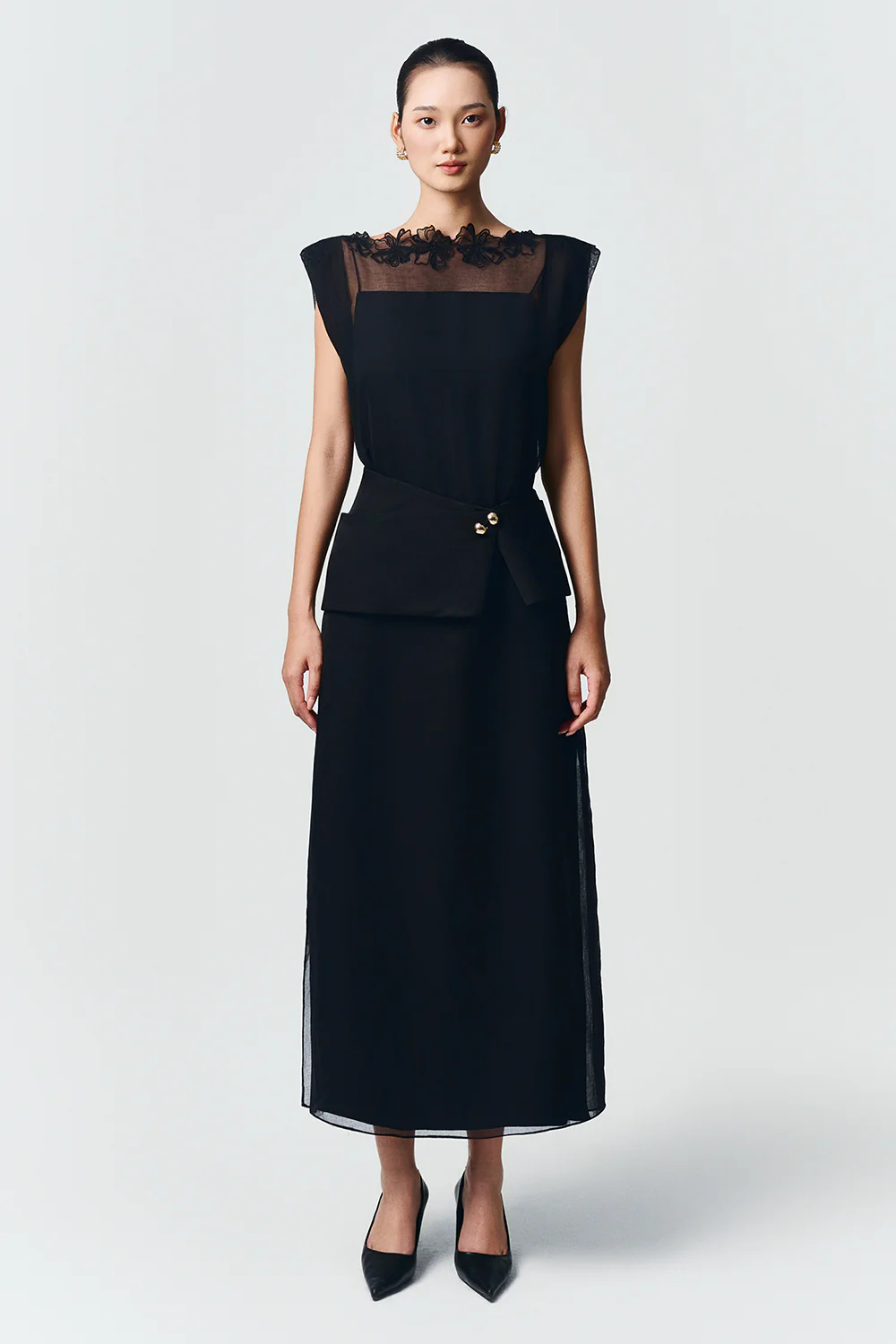 Ivy Boat Applique Midi Dress