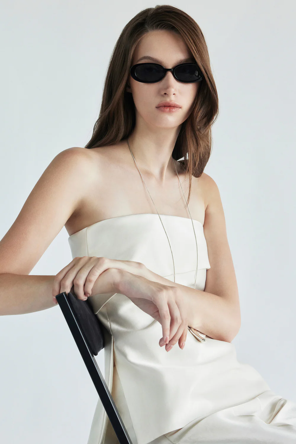 Avery Straight Across Neck Silk Top