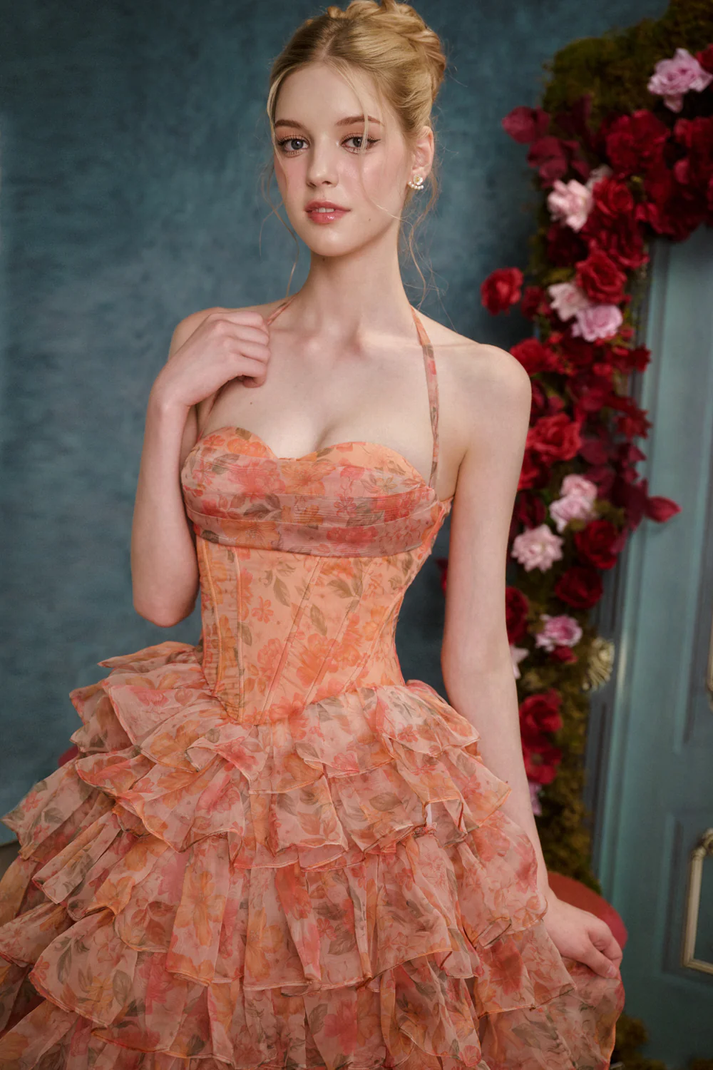 Mad at Disney Ball Gown Ruffle Layer Organza Maxi Dress