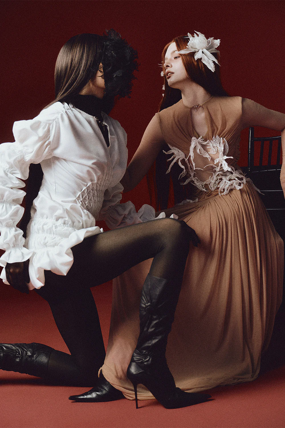 Desdemona Keyhole Neck Applique Maxi Dress