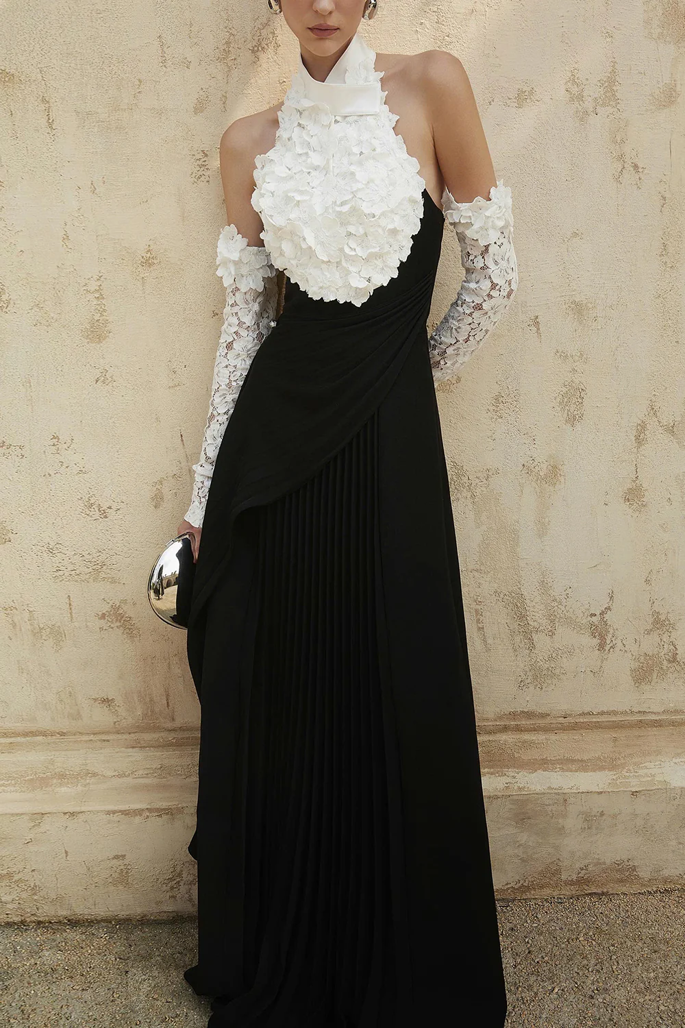 Hamilton Halter Neck Pleated Maxi Dress