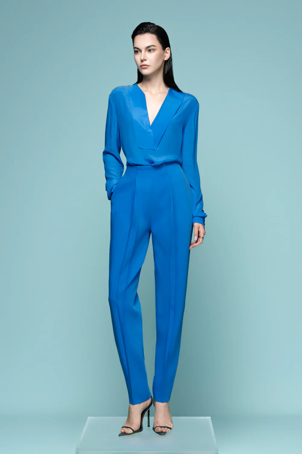 Dalston Straight V-Neck Silk Shirt