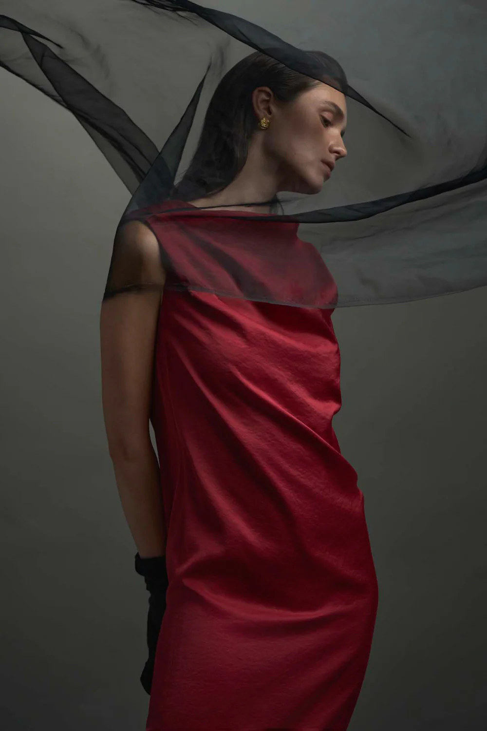 Hestia Boat Neck Draped Maxi Dress