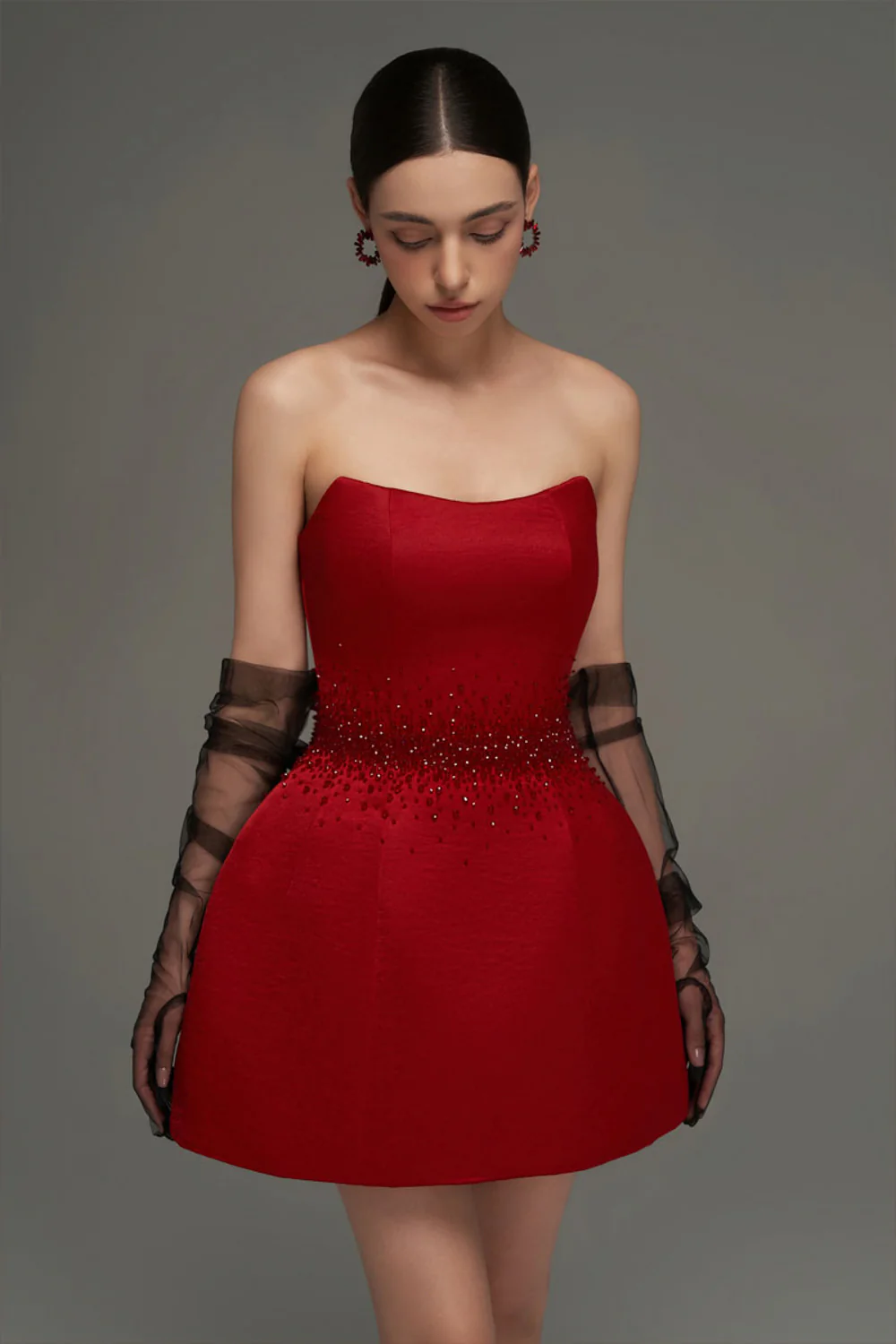 Kaliyah Sleeveless Rhinestone Mini Dress