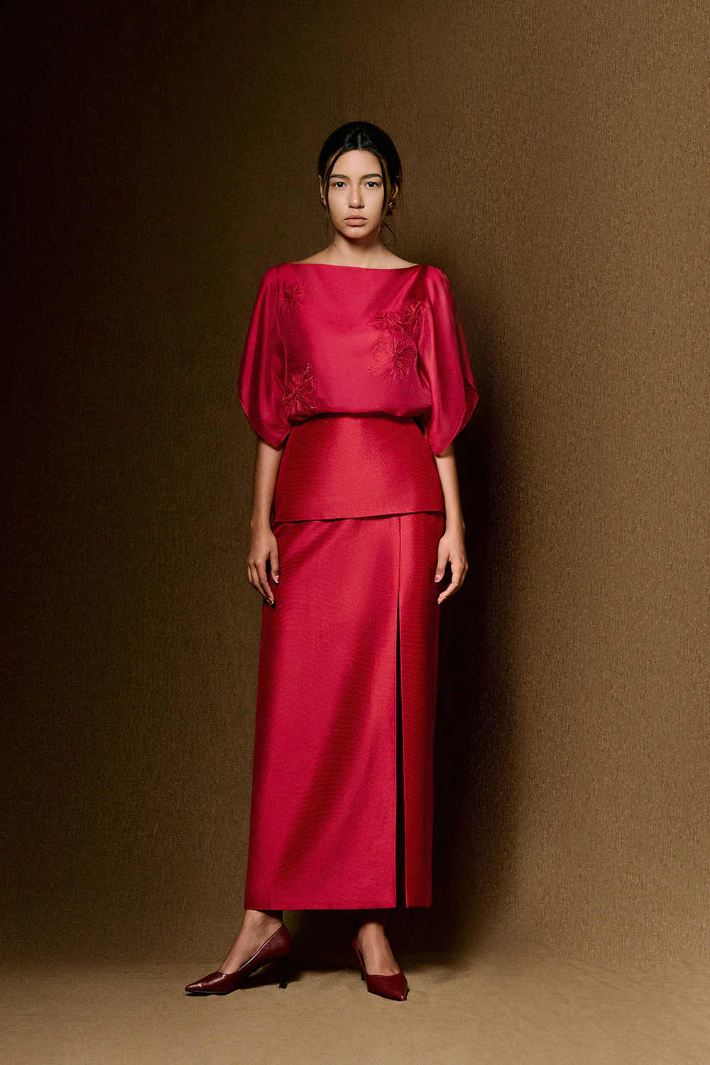 Seren Pencil Taffeta Skirt