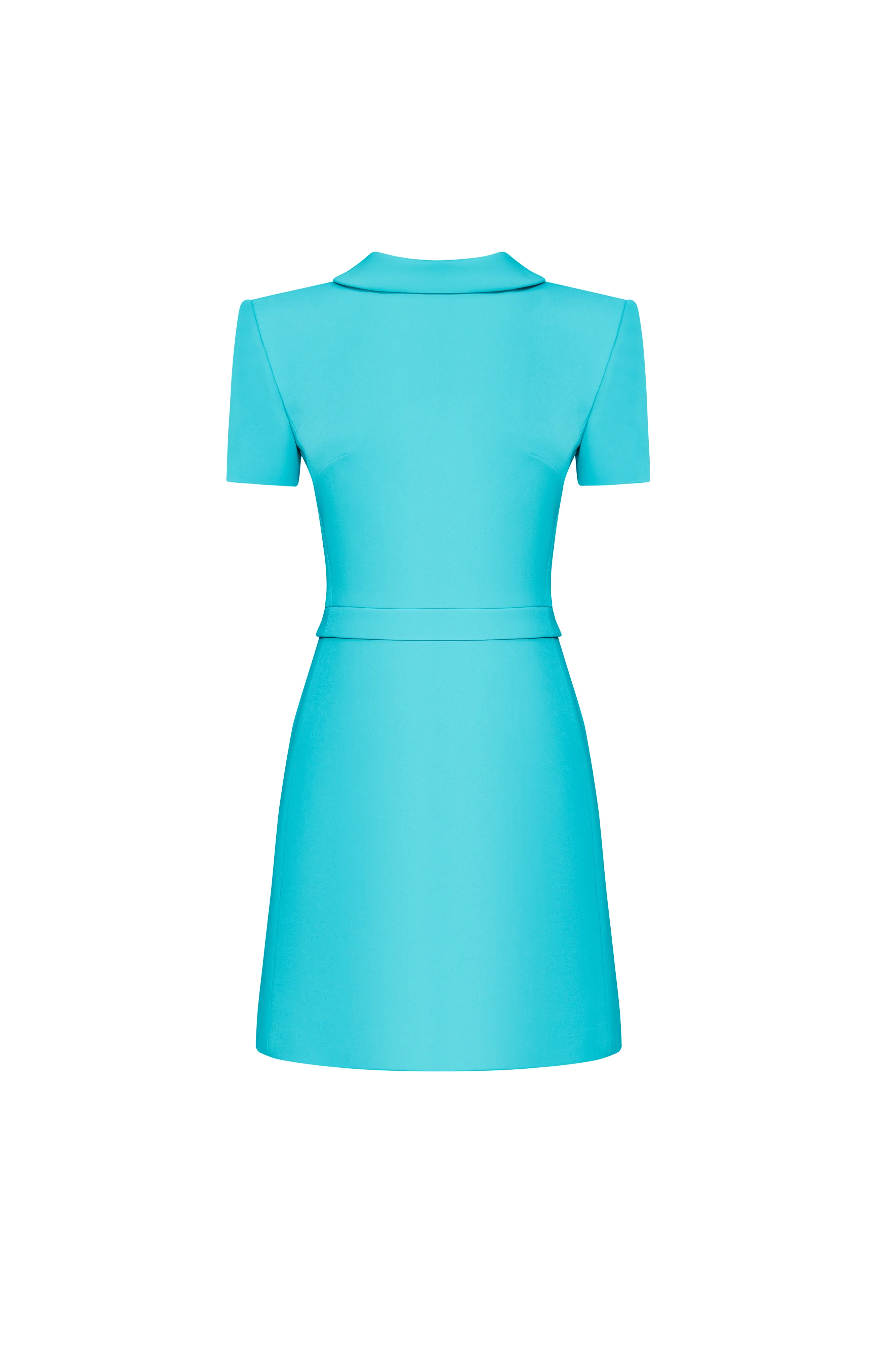 Grenelle Sheath High Neck Silk Crepe Mini Dress