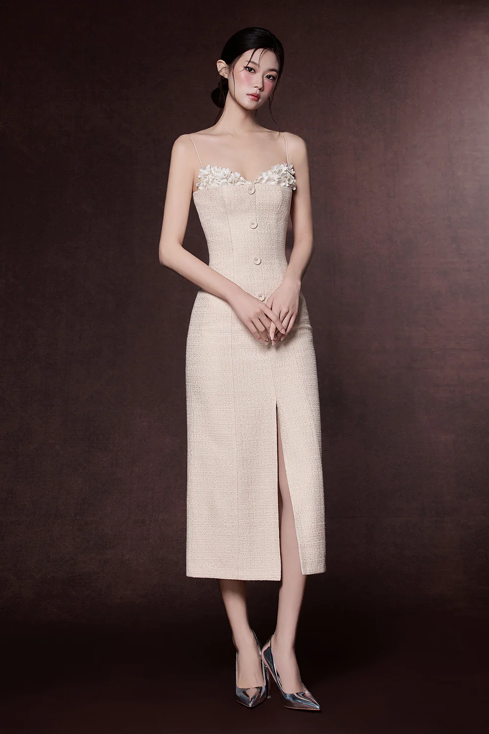 Hyatt Sweetheart Applique Midi Dress