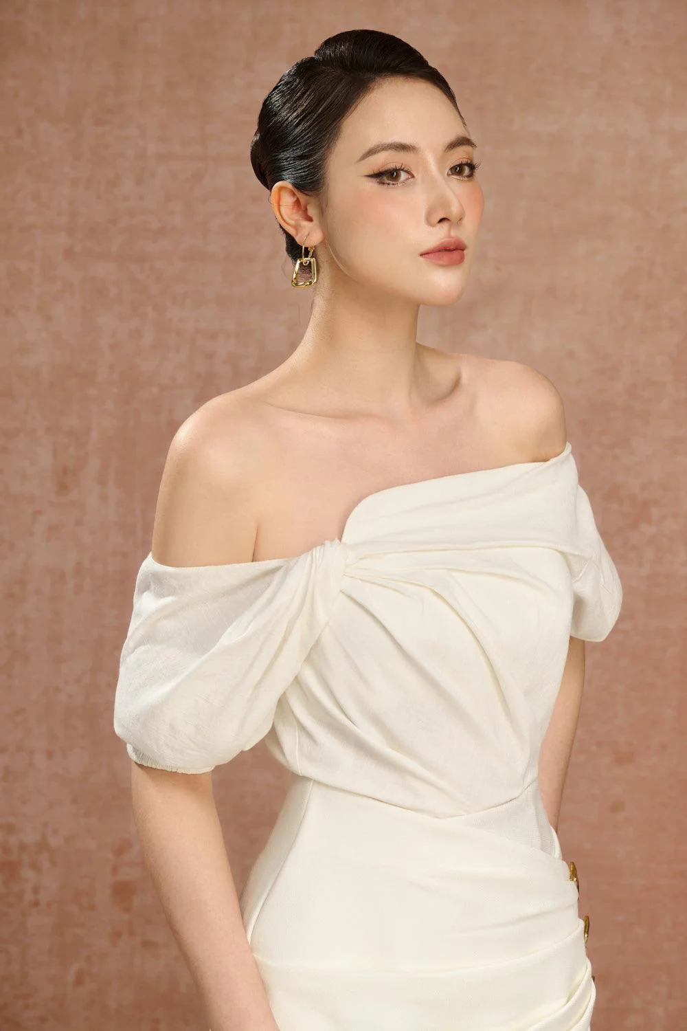 Eden A-line Crossover Luster Woven Mini Skirt