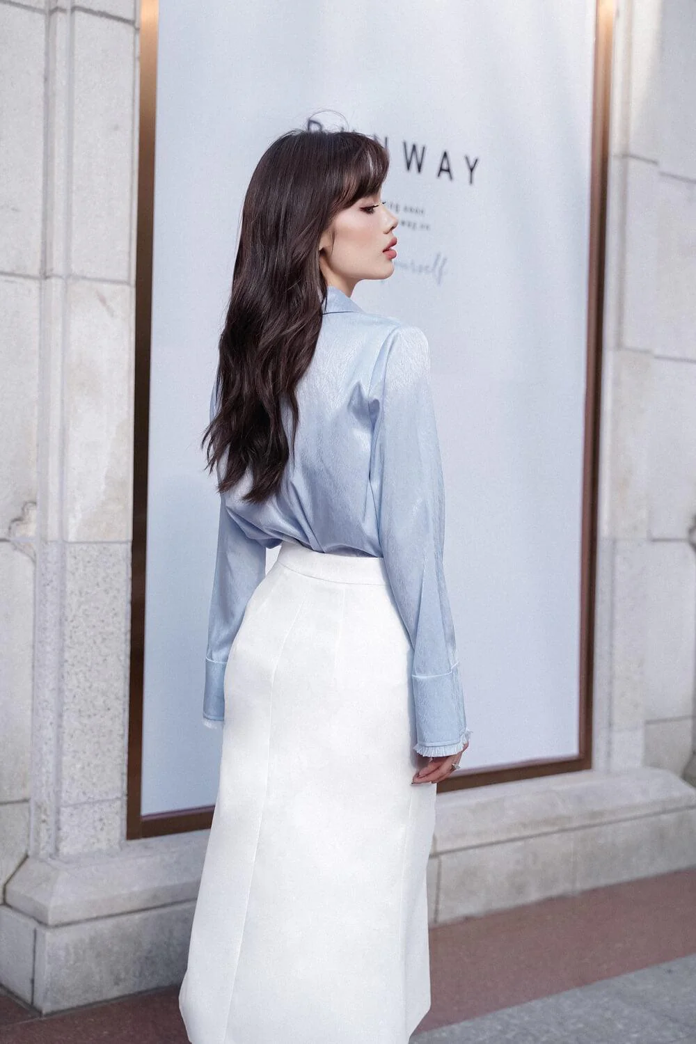 Evelyn Straight Long Sleeved Surah Silk Shirt