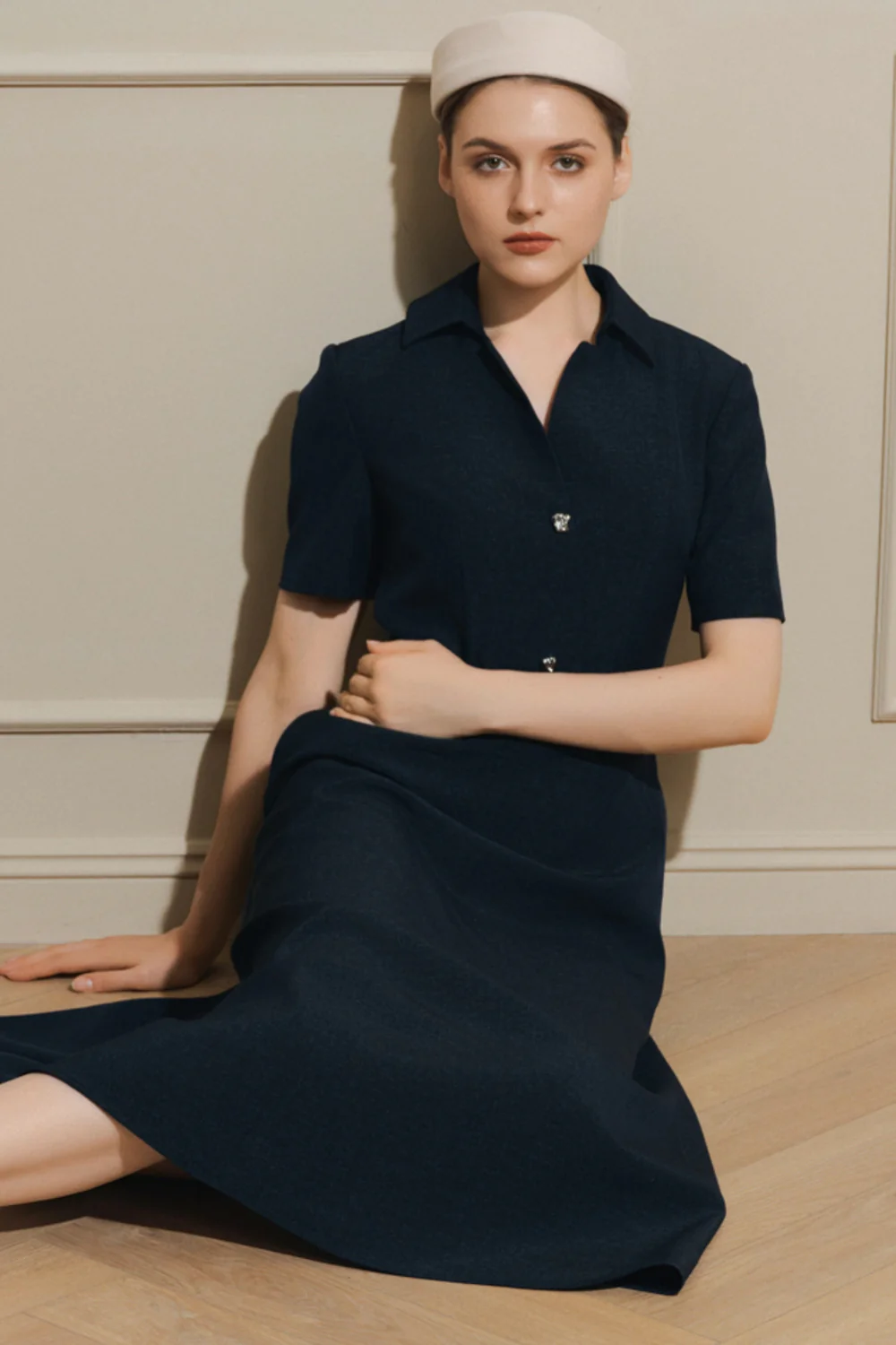 Juliet Collared Button Midi Dress