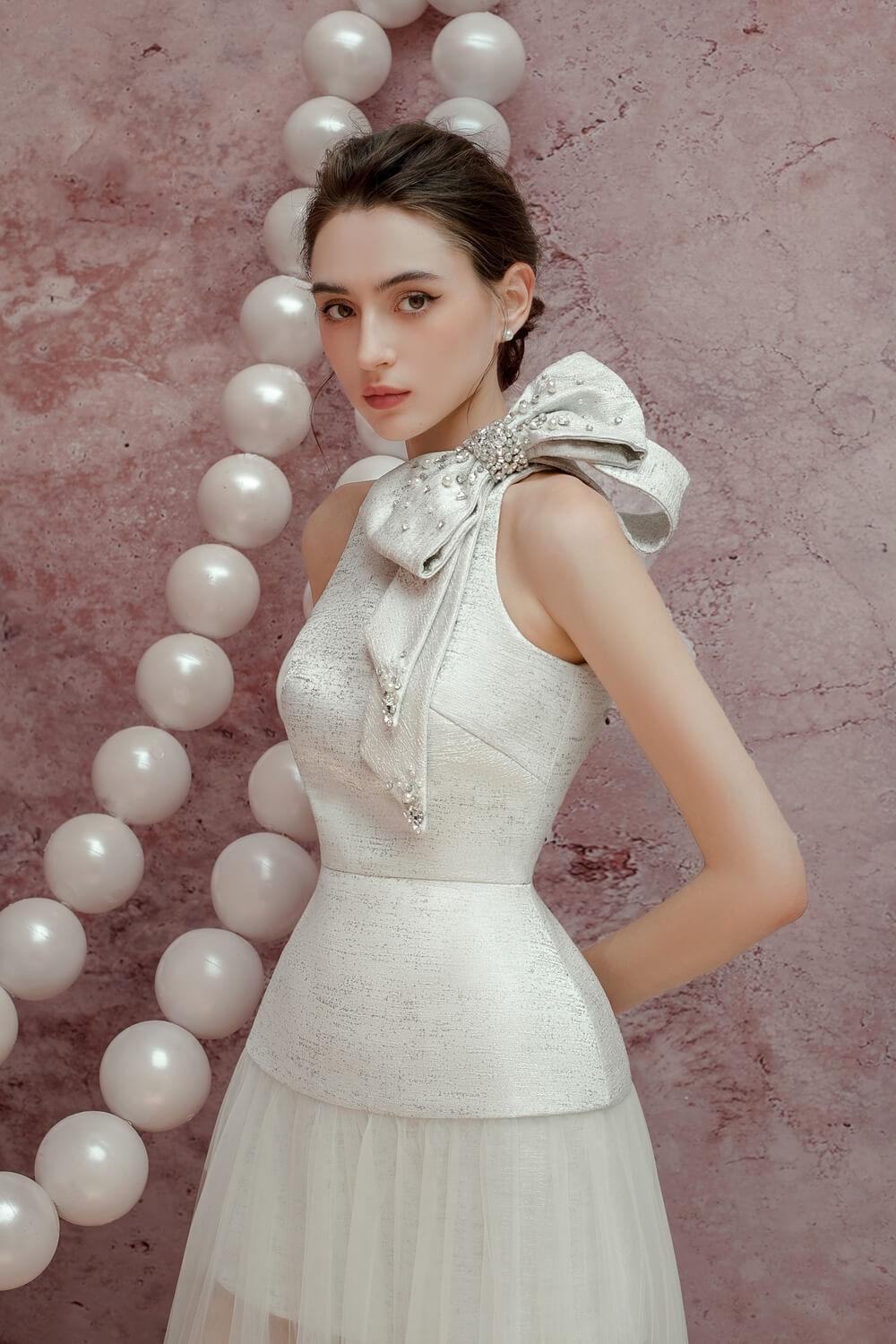 Mercy A-line Sleeveless Jacquard Midi Dress