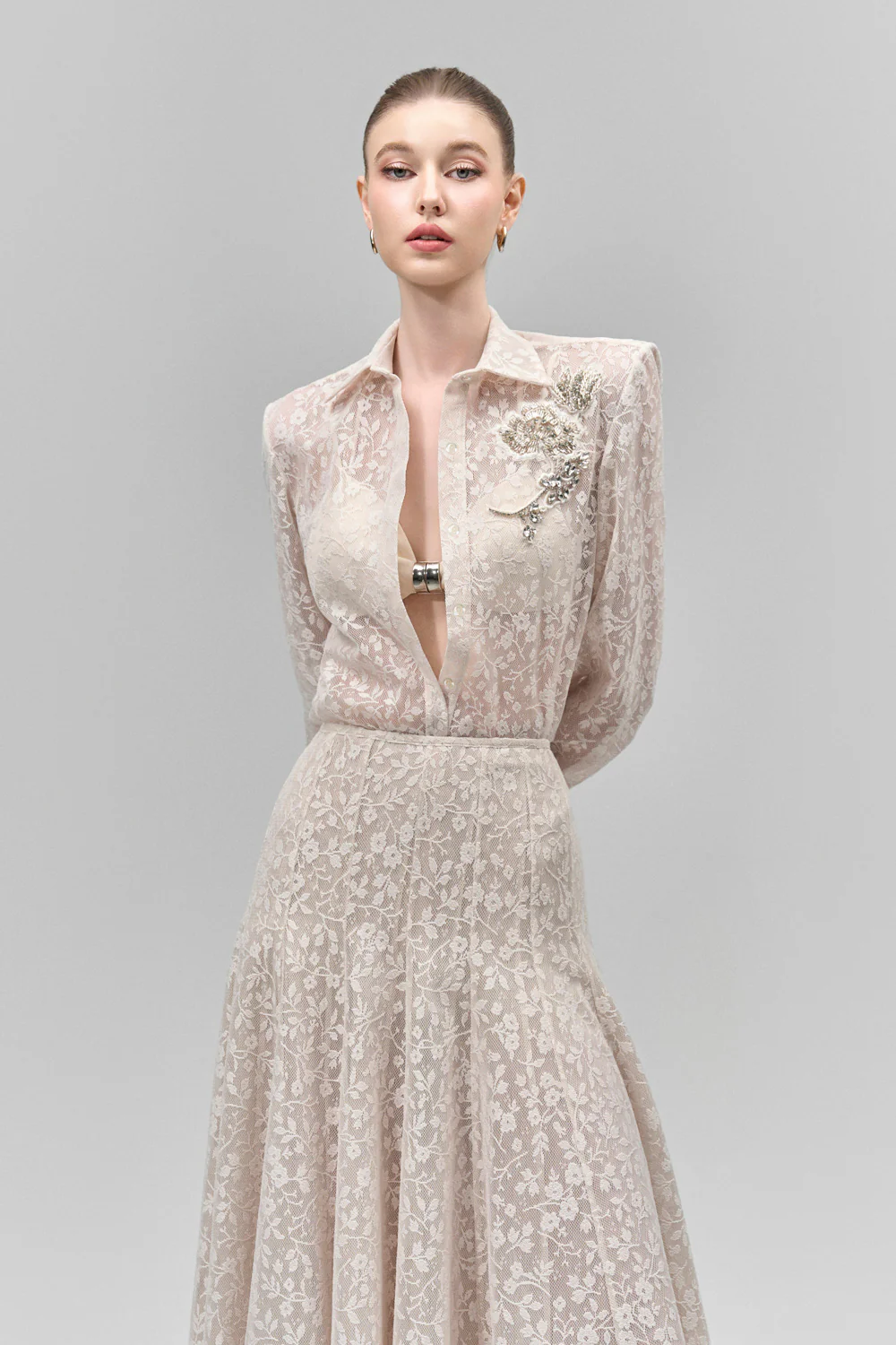 Luminara Cropped Spaghetti Strap Crepe Bralette