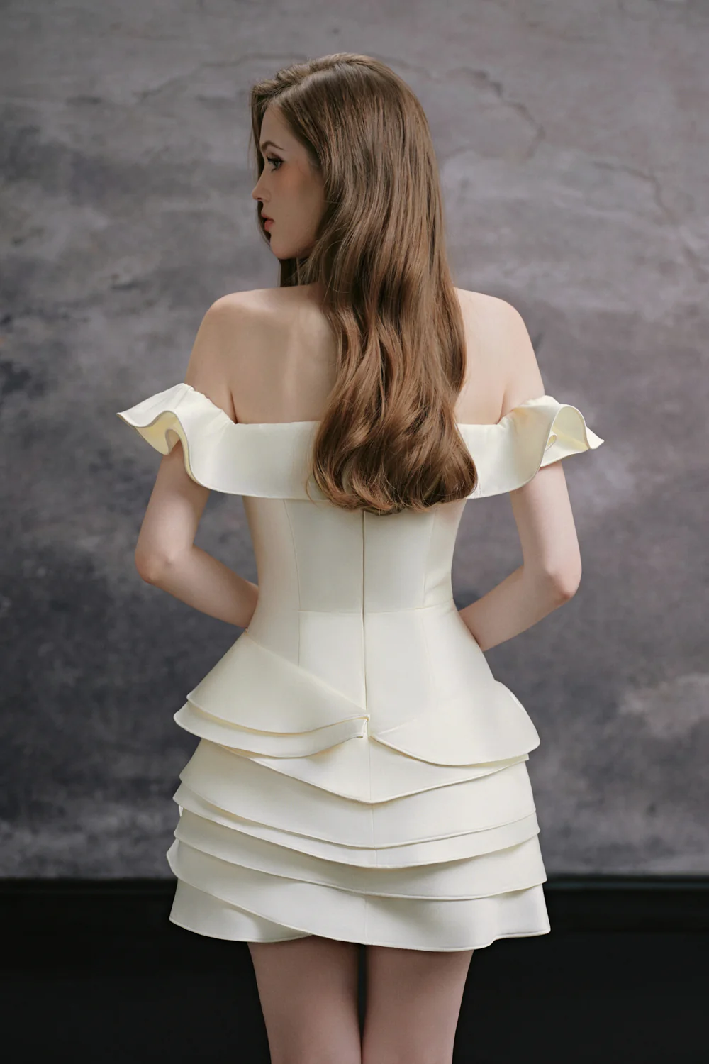 Yena Off-Shoulder Draped Mini Dress