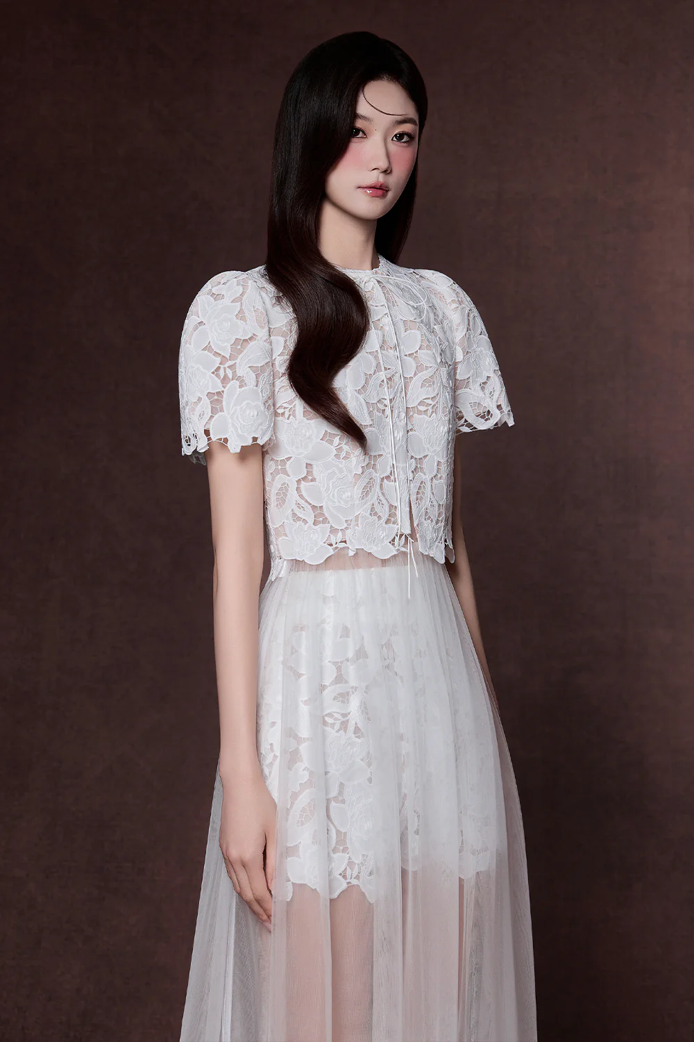 Yvetta Round Neck Applique Top