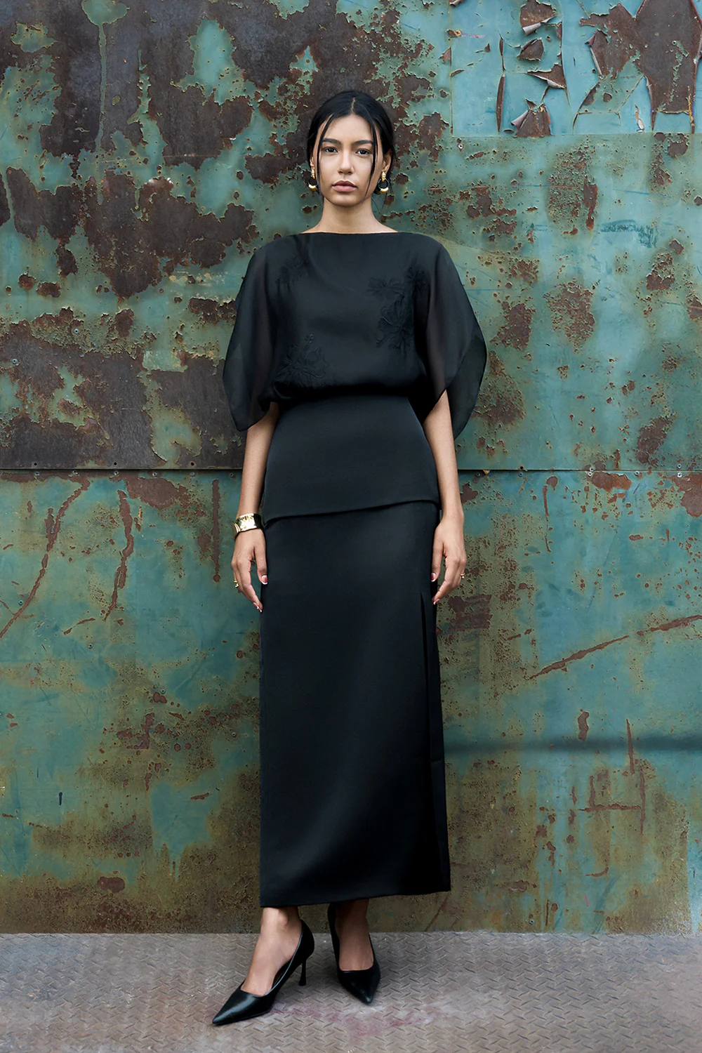 Seren Pencil Taffeta Skirt