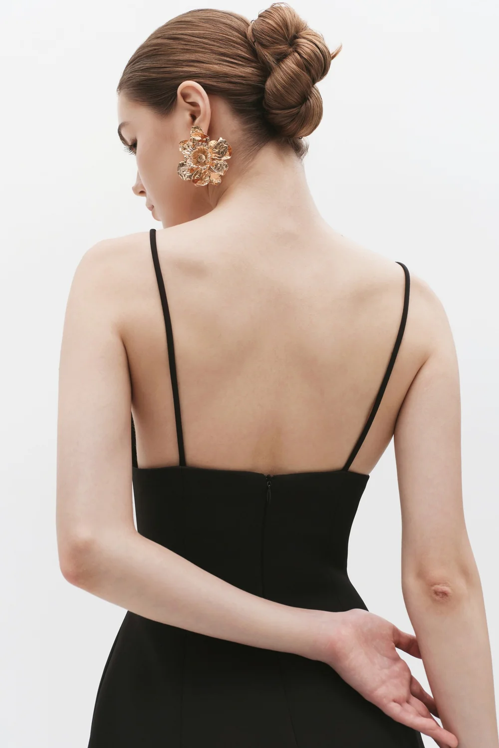 Diana V-Neck Twill Midi Dress