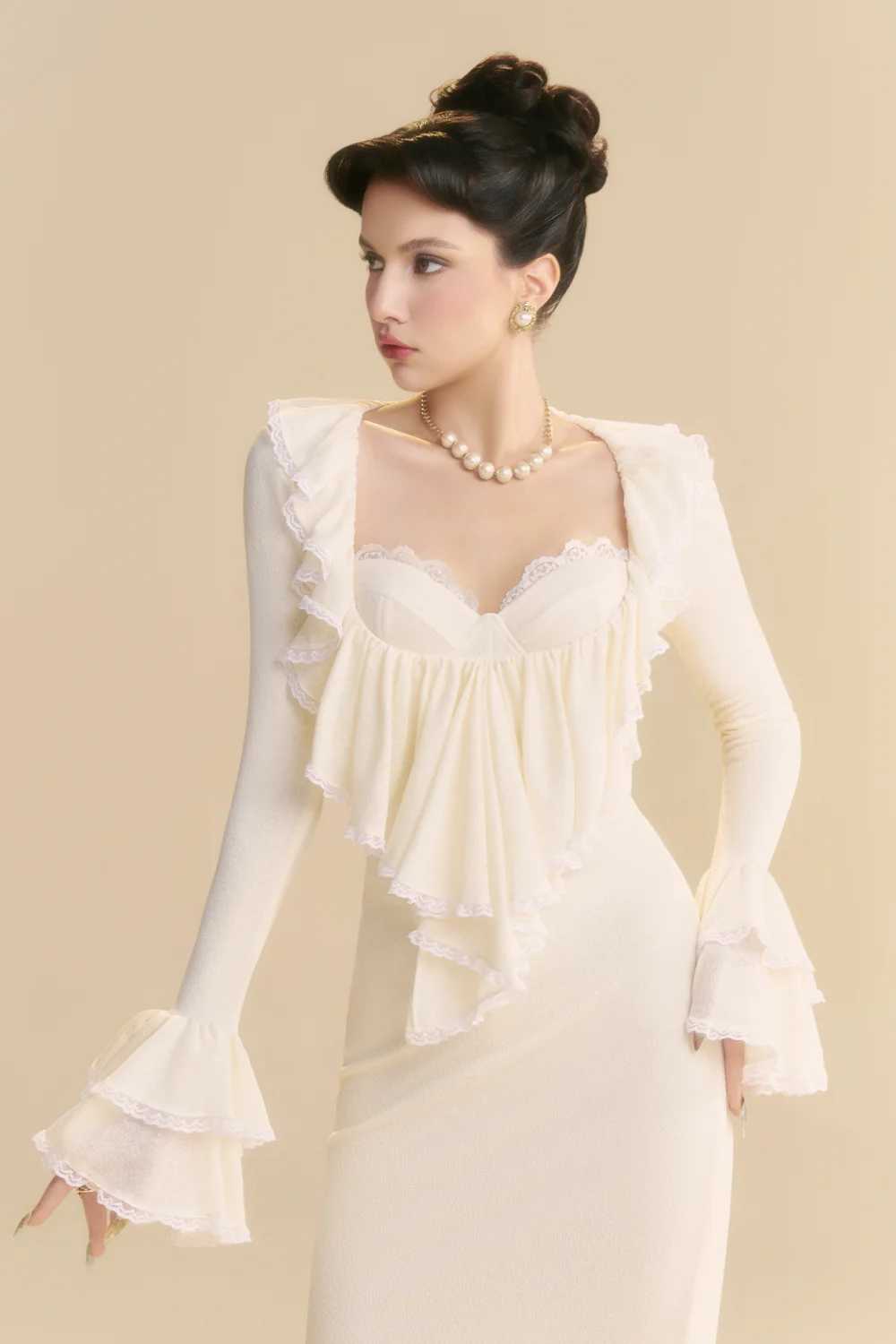 Souffle Sweetheart Ruffle Maxi Dress