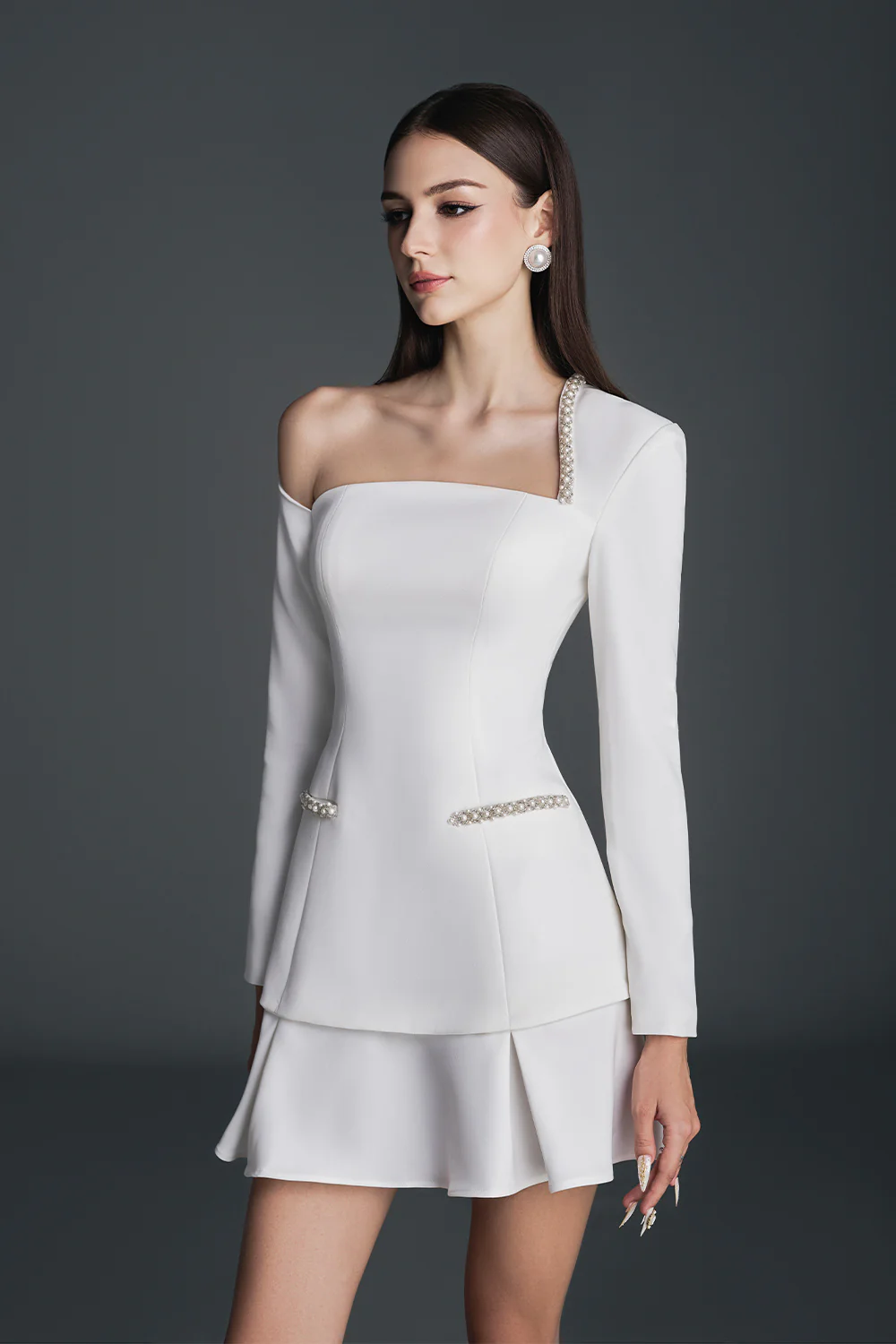 Moana Drop Waist Layered Cotton Spandex Mini Dress