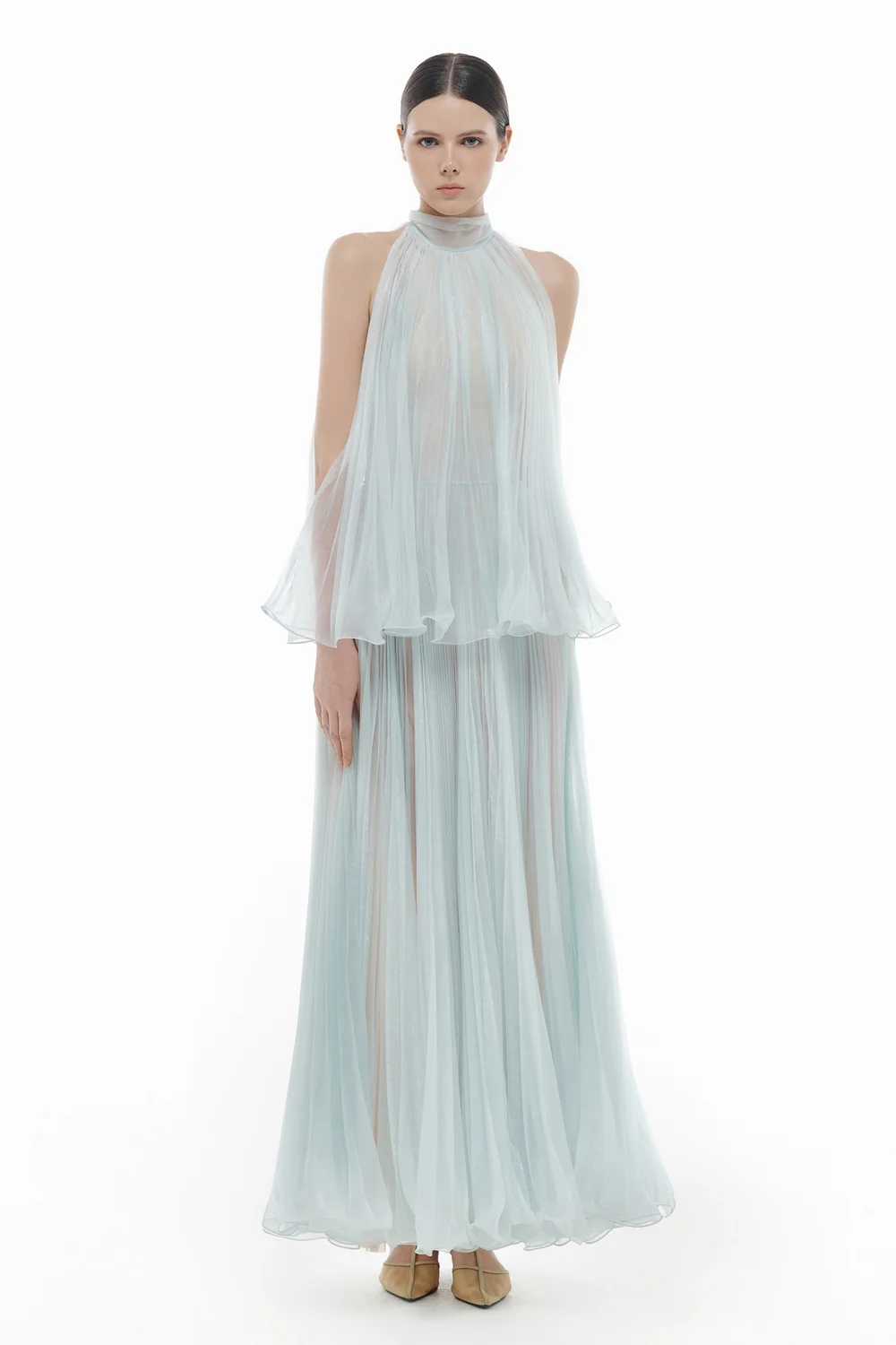 Margaux Halter Polyester Maxi Dress