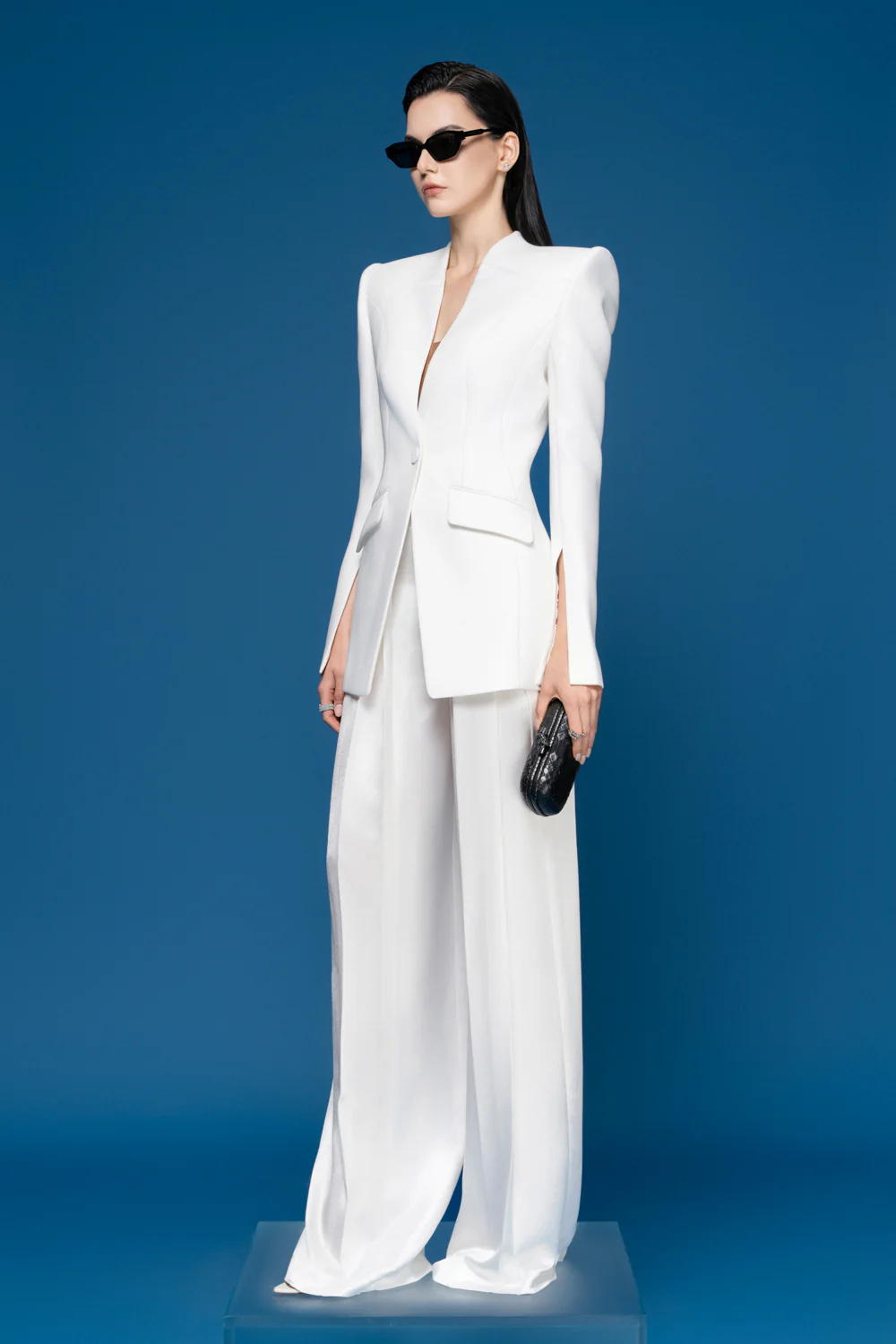 Caen Straight Wide Leg Satin Maxi Pants