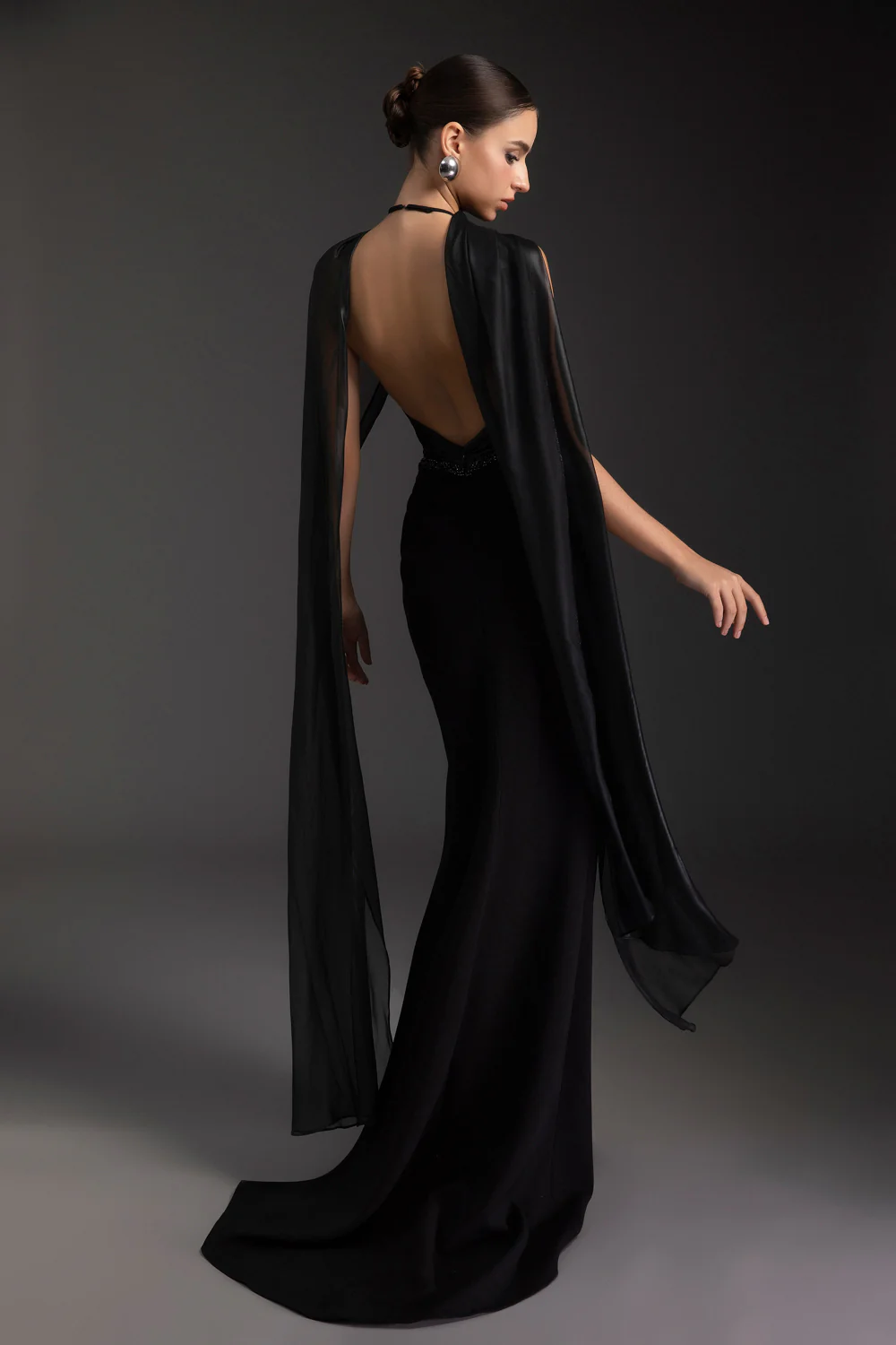 Marleigh Scarf Neck Rhinestone Maxi Dress