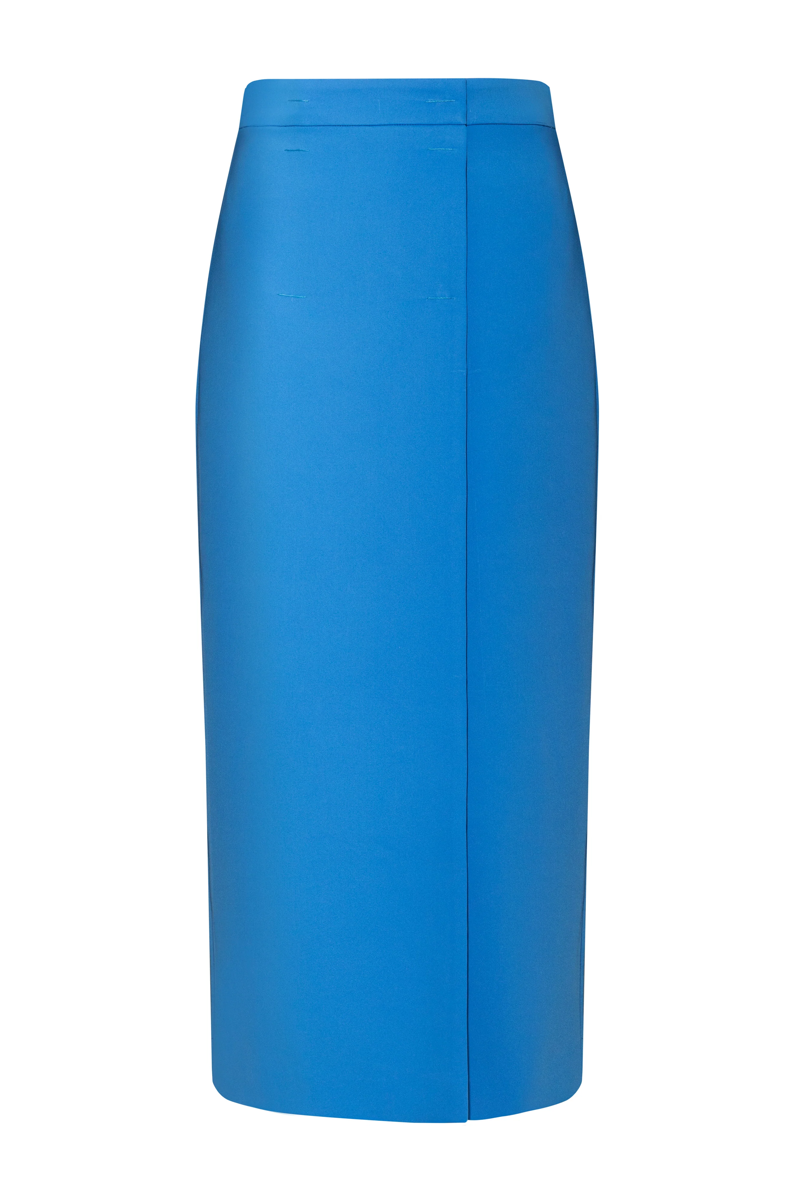 Nancy Straight High Waist Silk Crepe Midi Skirt