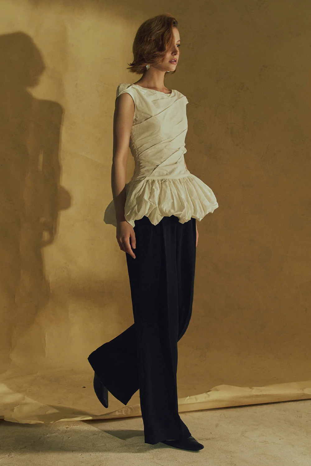 Cloud Bubble Draped Cotton Top