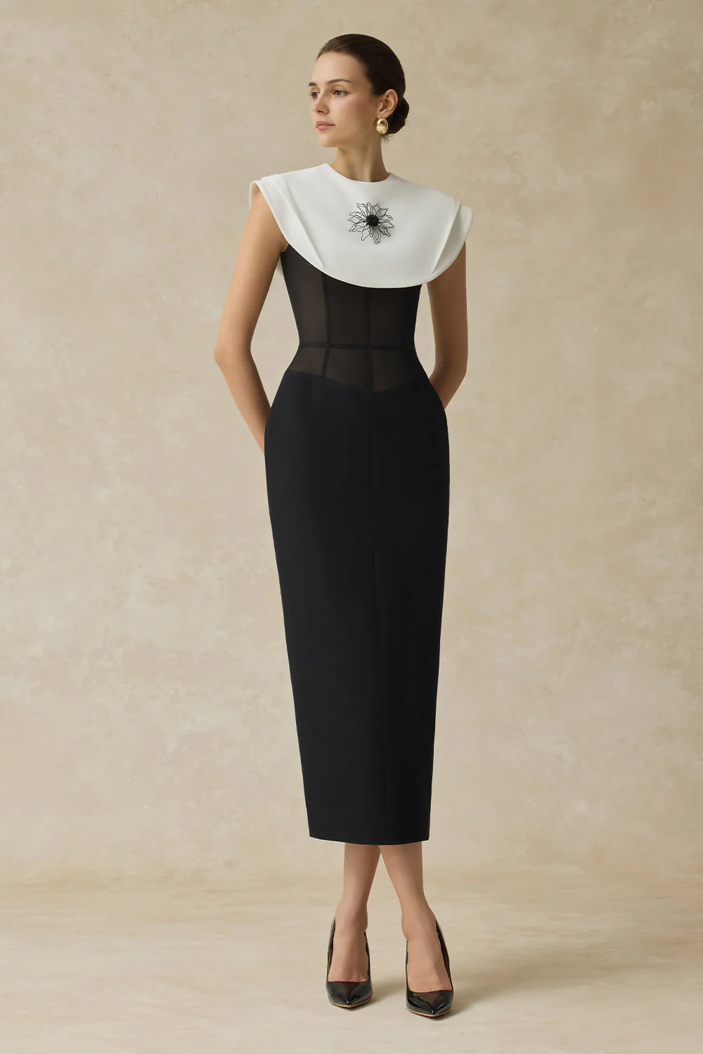 Lani Pencil Cap Sleeves Midi Dress