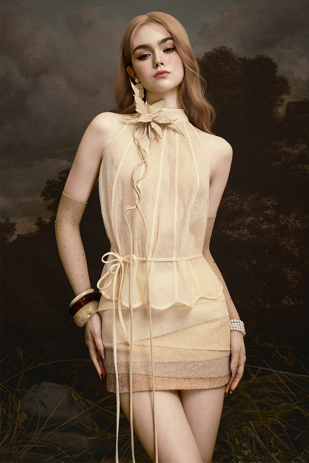 Gaia Halter Neck Lace Set