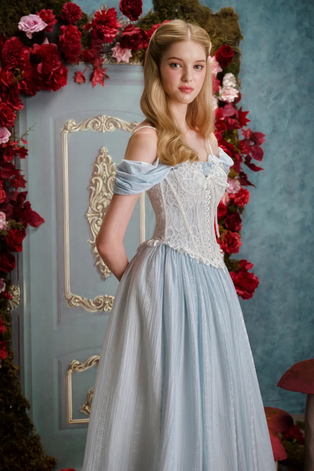 Alice A-line Cold Shoulder Sleeved Woven Maxi Dress