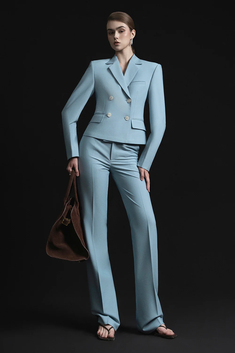 Joe Cropped Double Breasted Twill Jacket