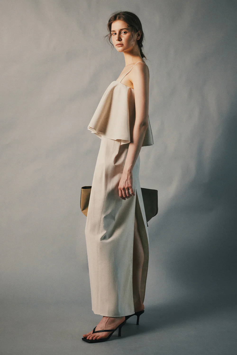 Flutter Flare Square Neck Draped Top