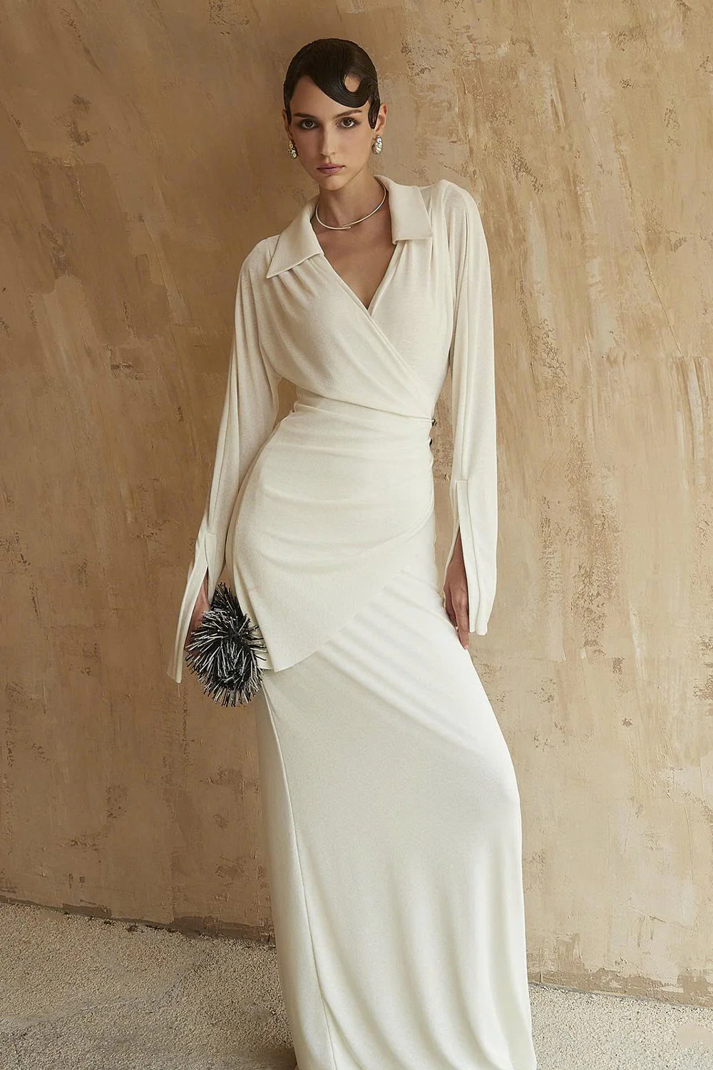 Cordelia Split Sleeve Draped Maxi Dress