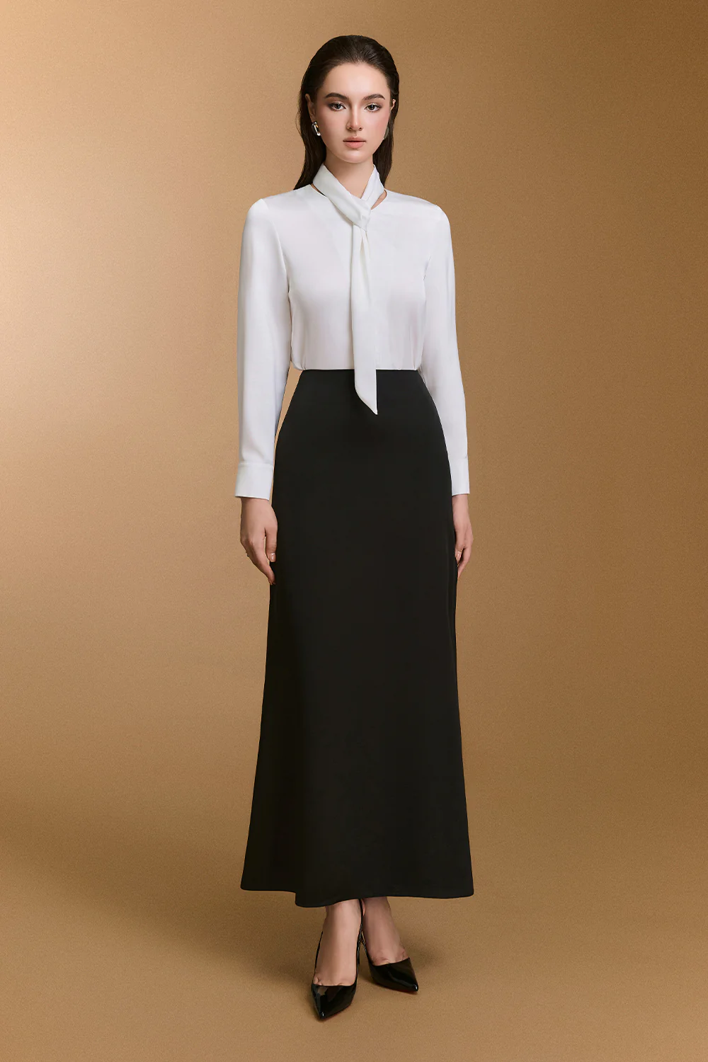 Paxton A-line Synthetic Silk Skirt