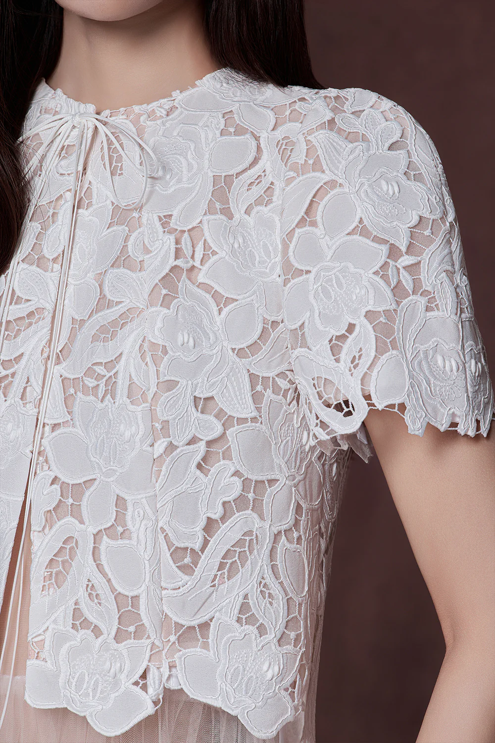 Yvetta Round Neck Applique Top