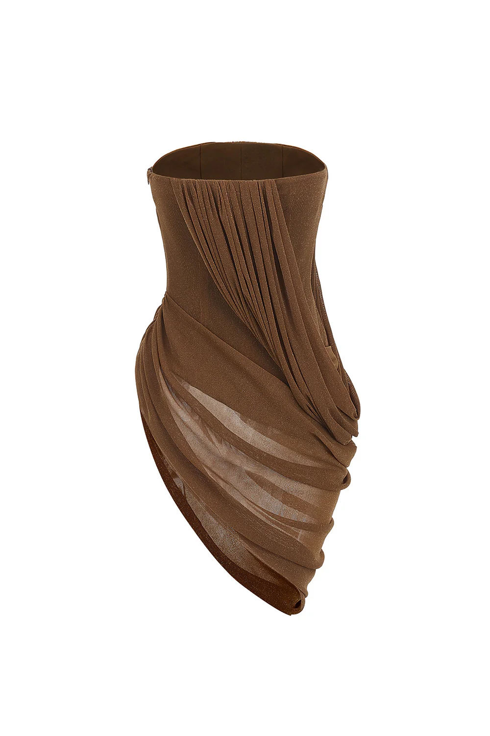 Kaia Asymmetric Straight Across Neck Elastic Cotton Top