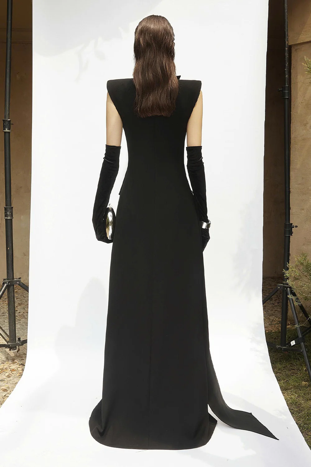 Elenor I Asymmetric Neck Draped Maxi Dress