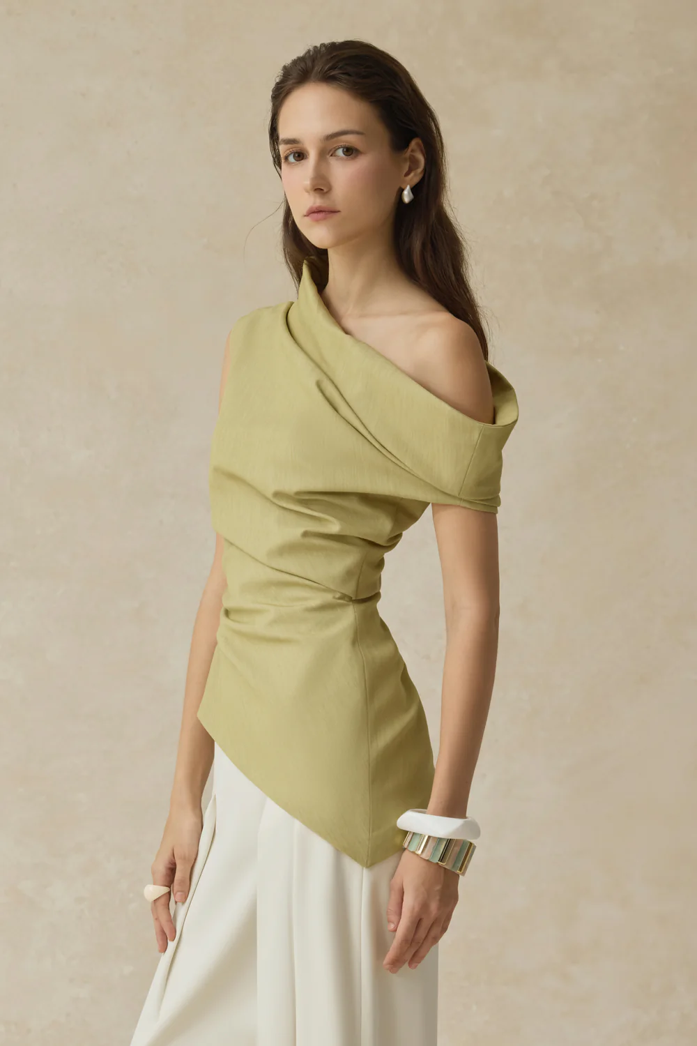 Phoebe Asymmetric Cotton Top