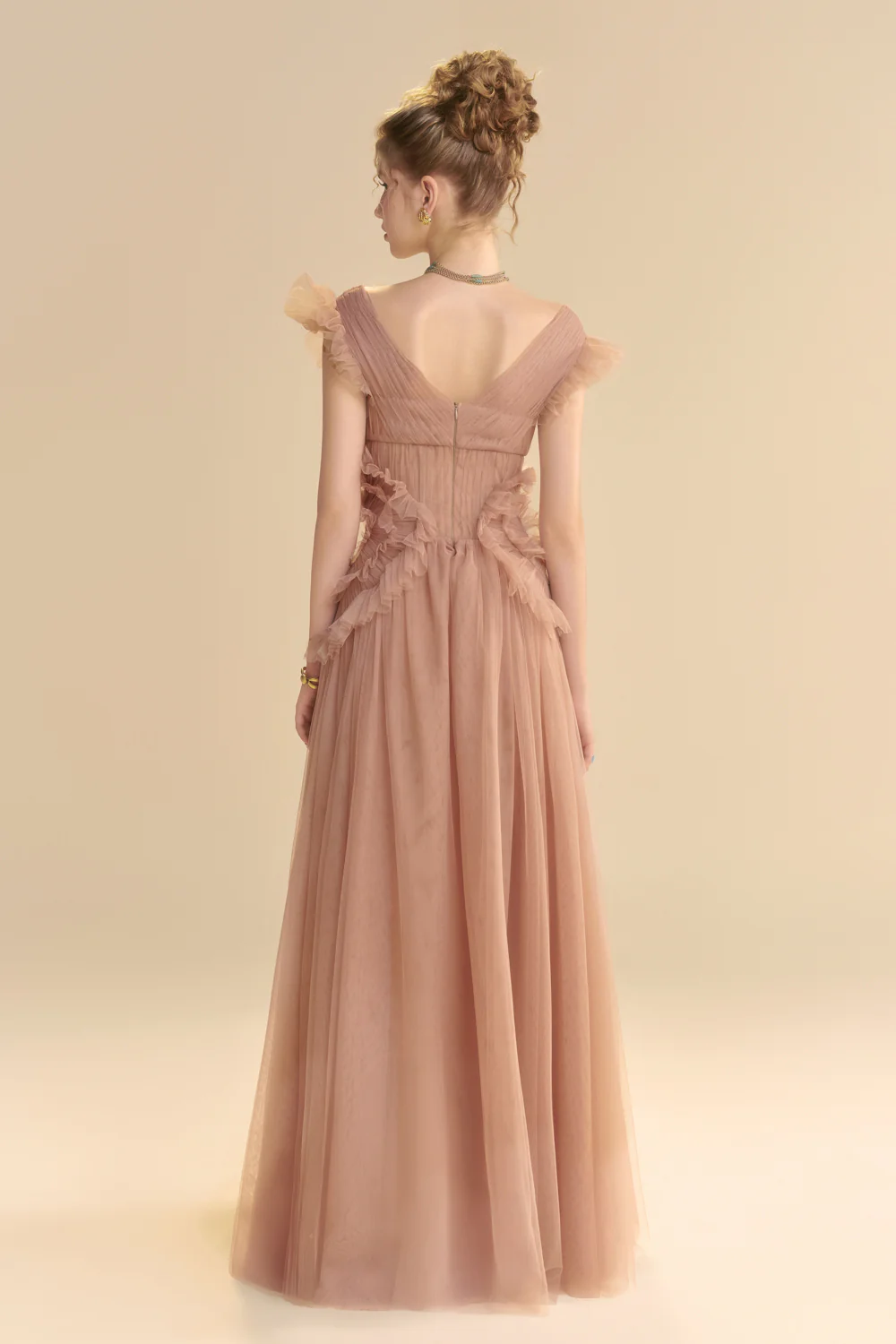 Saphara V-Neck Ruffle Maxi Dress