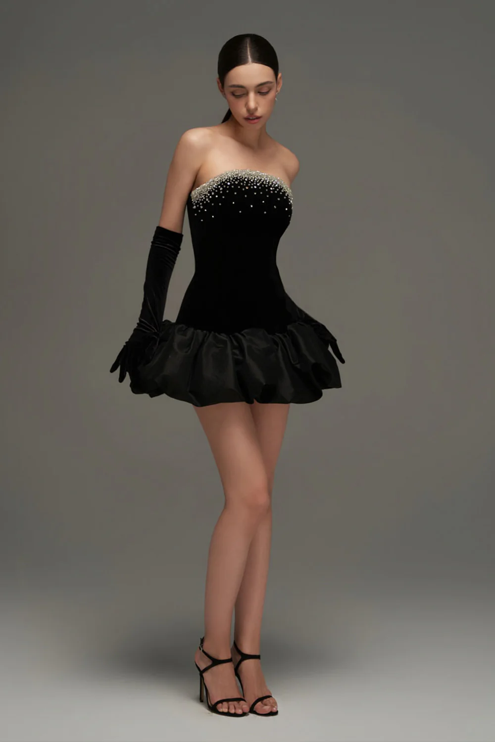 Allison Bubble Velvet Mini Dress