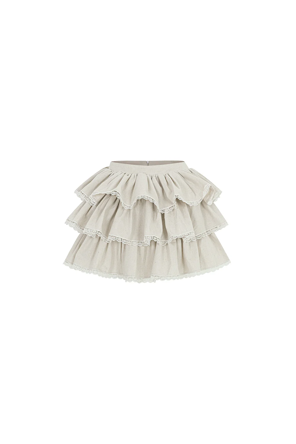 My Dear Layered Draped Linen Silk Mini Skirt
