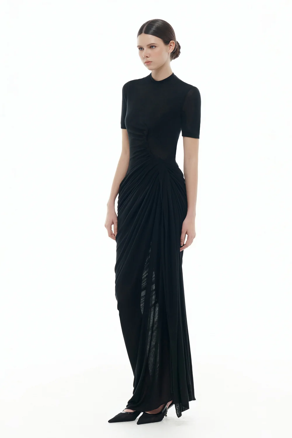 Colette High Neck Draped Maxi Dress