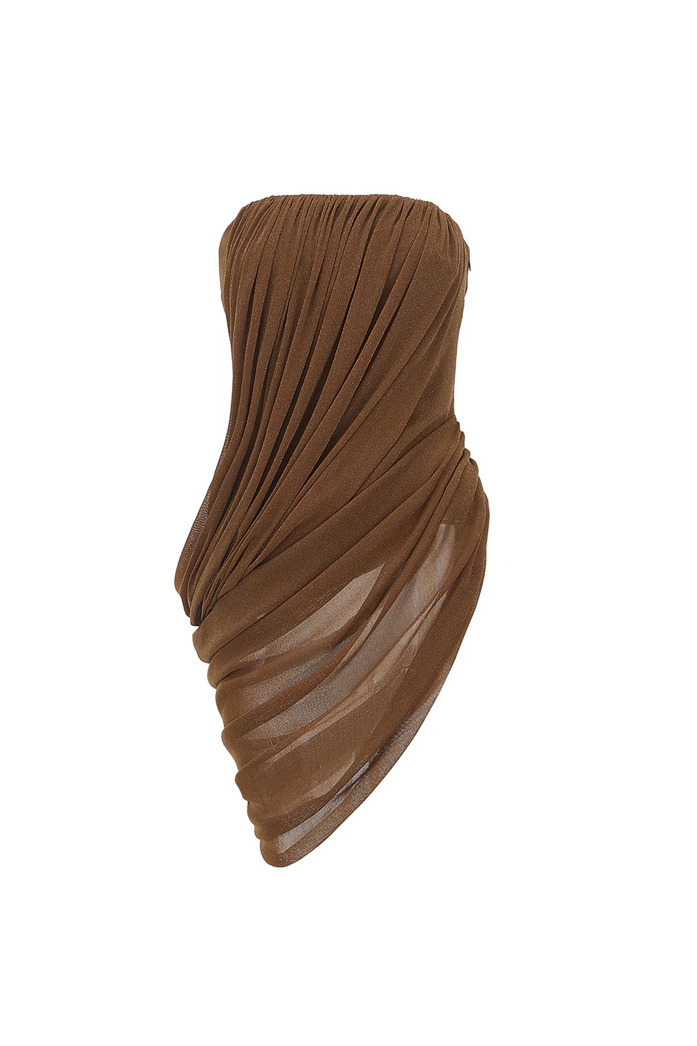 Kaia Asymmetric Straight Across Neck Elastic Cotton Top